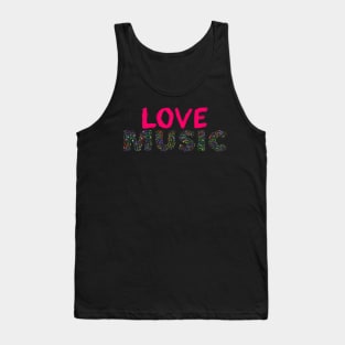 Love Music Colour Musical Notes Tank Top